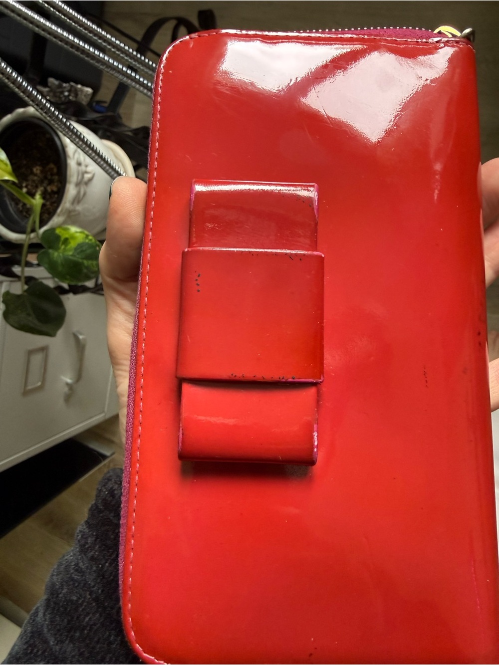 Miu Miu Glossy Red Patent Zip Around Wallet